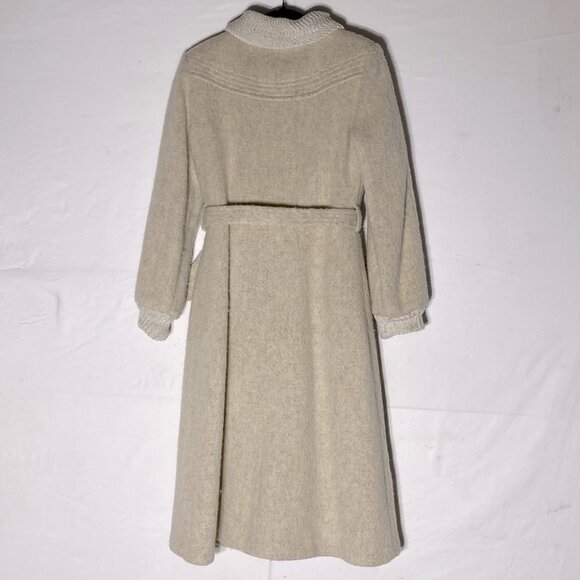 Vintage Irving Posluns Cream Long Wool Overcoat M - Picture 2 of 15